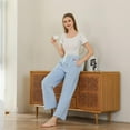 thumbnail image 3 of HEARTNICE Fluffy Womens Pajama Pants, Comfy Fuzzy Pj Bottoms with Pockets, Drawstring Fleece Winter Sleepwear (LIGHT BLUE, M), 3 of 3