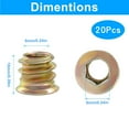 thumbnail image 2 of 20 Pcs Threaded Insert, Wood Furniture Threaded Insert Nuts Hex Socket Screw Wood Inserts Bolt Assortment Kit with Hex Wrench(M6x10mm), 2 of 7