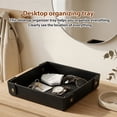 thumbnail image 3 of Valet Tray for Men,7.08"x 6.69"x1.89" PU Leather Catchall Tray for Nightstand or Entryway, Organizer for Keys, Wallet & Watch, Black, 3 of 10