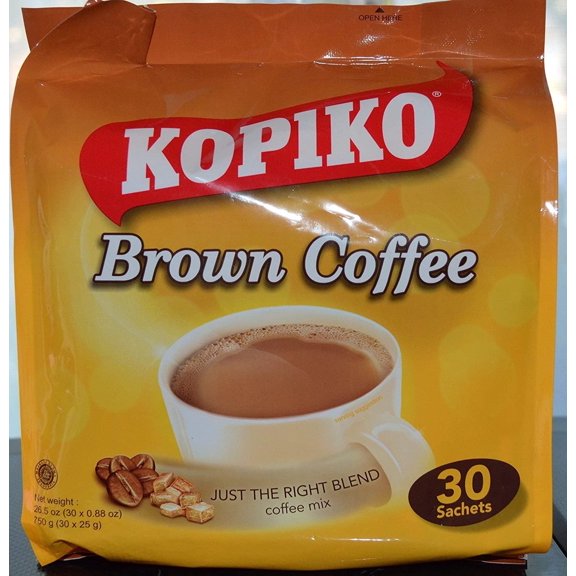 2 x Kopiko Instant 3 in 1 Brown Coffee Mix with Creamer and Sugar 30 Count Per Bag x 2