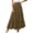 Light Brown, variant on Long Skirts for Women Cotton Linen Maxi Skirt, Solid Color Elastic High Waist, Loose Fit A-Line Long Skirt with Hem Stitching, Casual Boho Beach Skirt,Coffee S