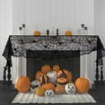 thumbnail image 6 of Halloween Decoration Black Spider Web Lace Fireplace Cloth With Lights Polyester Antependium, Cloth Black, 6 of 8