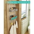 thumbnail image 7 of LEFEE Over Door Hook with 2 Mesh Baskets and 9 Hooks, 304 Stainless Steel No Drilling Over The Door Hanger, Over The Door Organizer for Bathroom, Kitchen, Bedroom-White (for 1.57in Doors), 7 of 7