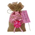 thumbnail image 1 of 20 Jute Drawstring Bag Pouches With Custom Tag Wedding Small Net Favor Bags Rustic Party Favor Burlap Sack 4"x6.5" inches, 1 of 4