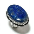 thumbnail image 2 of Natural Lapis Lazuli Gemstone Handmade 925 Sterling Silver Ring Size 10, 2 of 2