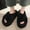 #091-Black, variant on Wowcloth Fashionable Faux Fur Slide Sandals for Women – Comfortable Closed-Toe Casual Versatile with Plush Lining for Indoor Fall/Winter Season Footwear
