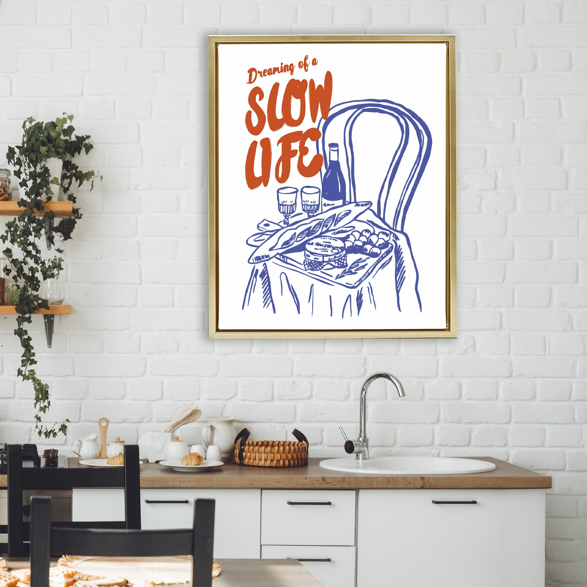 Stupell Industries Dreaming Of A Slow Life Gold Framed Floater Canvas Wall Art, design by The Prints Vibe