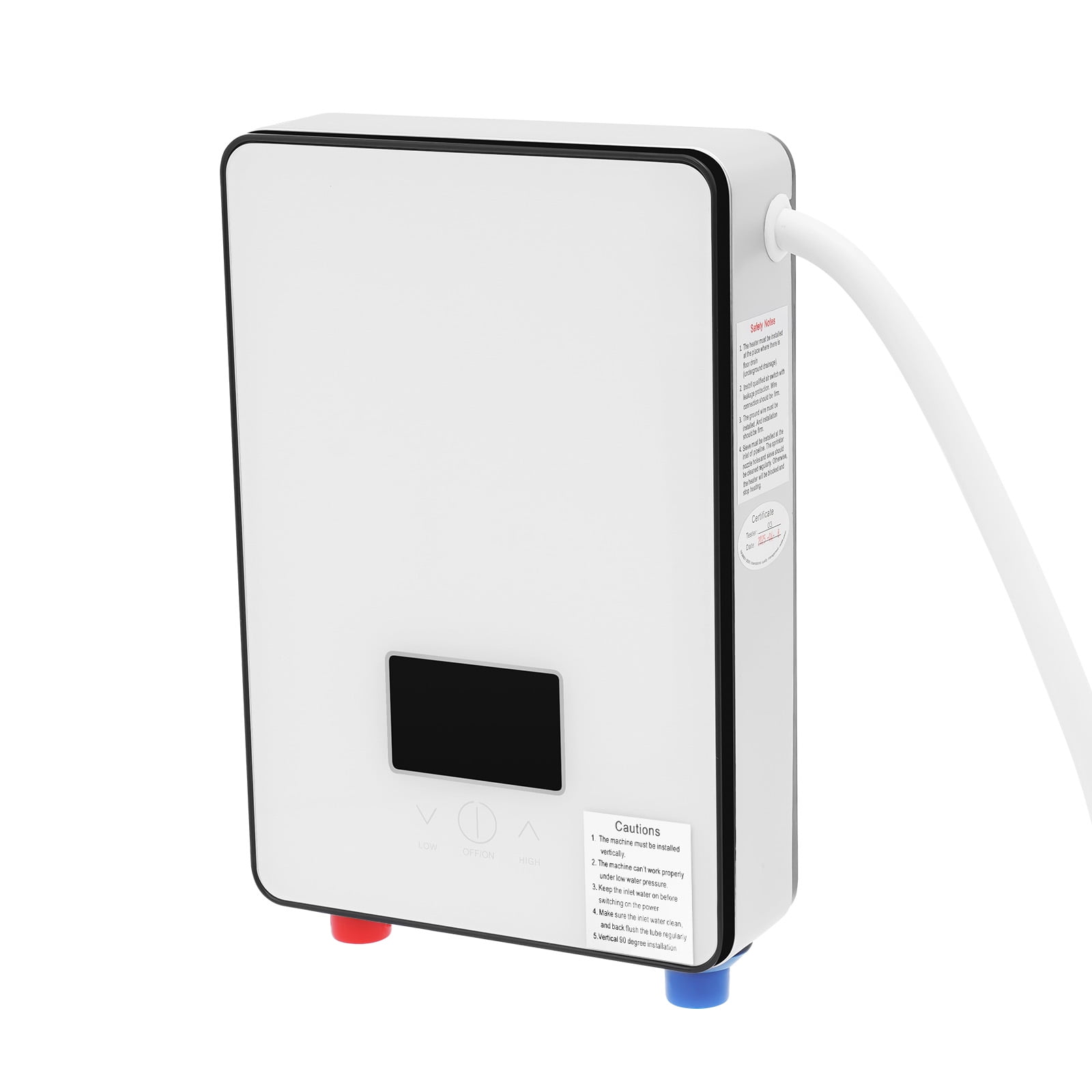 110V 4500W Electric Water Heater, Wall-mounted Instantaneous Water Heater with Hand Shower Kit and Water Inlet Pipe