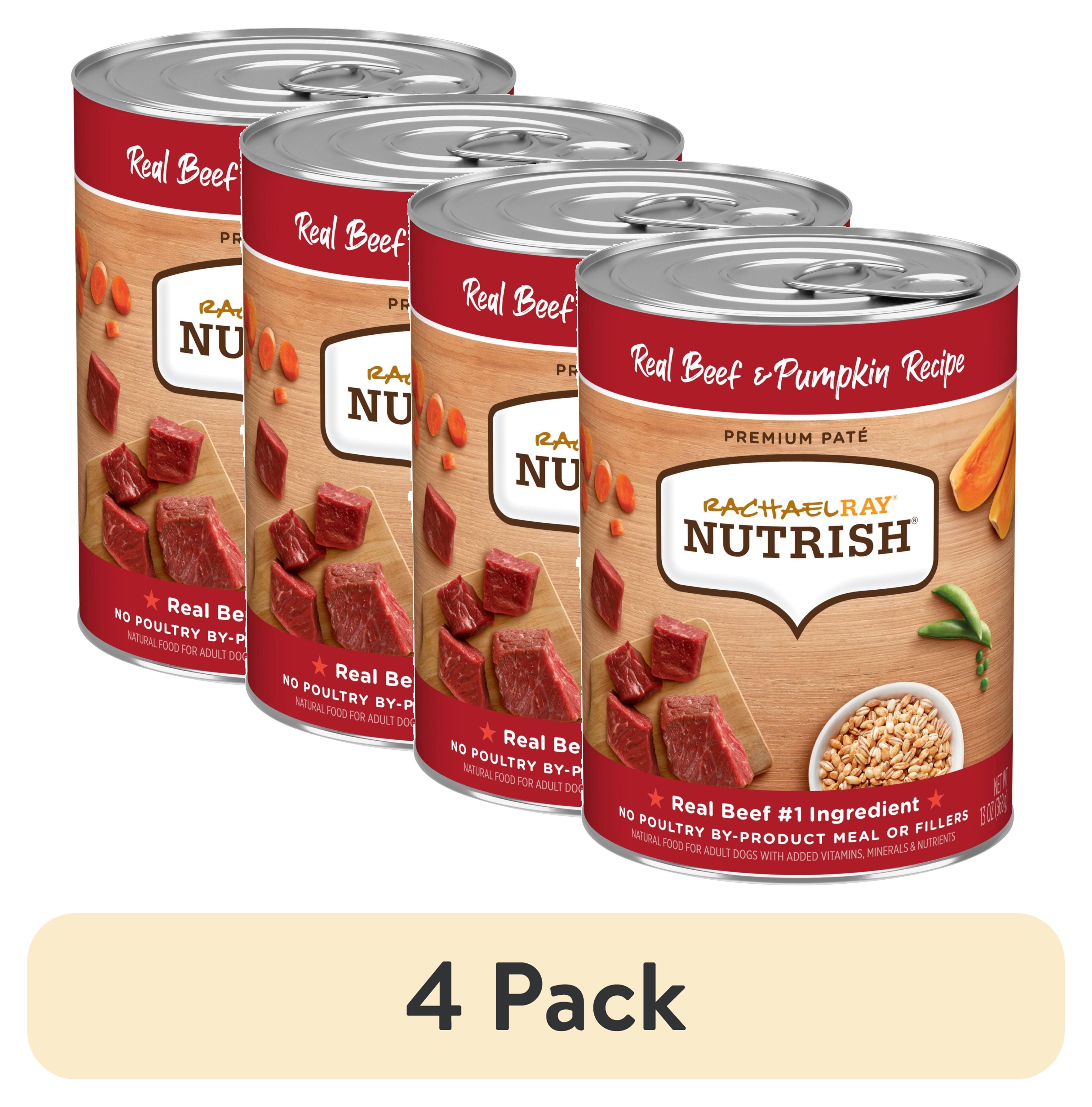 (4 pack) Nutrish Real Beef & Pumpkin Recipe Whole Health Blend Premium Paté Wet Dog Food, 13 oz. Can (Rachael Ray)