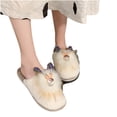 thumbnail image 4 of Pantuflas de felpa con punta abierta para mujer Wmkox8yii  hj789, 4 of 5