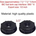 thumbnail image 2 of Adaptadores de tapa de tanque IBC de plástico, conector rápido S60x6 y adaptadores de unión roscada de tanque de agua de 1/2" para jardín doméstico, color negro, 3 piezas - DKSFJKL, 2 of 5