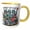 Yellow/White, variant on 3drose, Funny Cool Raccoon and Possum Street Cat Blues Jazz Music Graffiti, 11oz Mug
