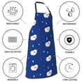 thumbnail image 5 of Pofeuu Moon Lamb Print Waterproof Apron with Pockets Adjustable Cooking Aprons Kitchen Bib for Baking Household Cleaning, 5 of 8