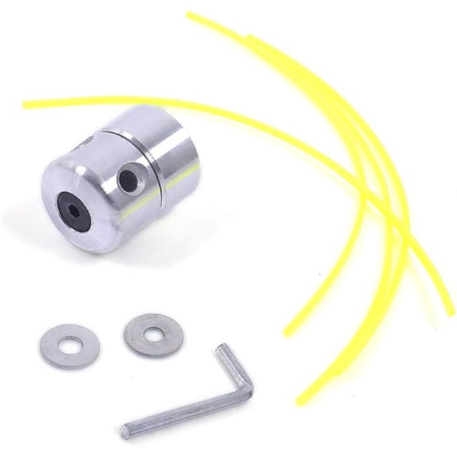 Cabezal de corte de cepillo de aluminio, carrete de alambre con 4 cables (2,4 mm, amarillo), para desbrozadora