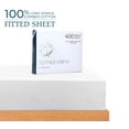 thumbnail image 2 of Royale Linens 400 Thread Count 100% American Grown Cotton Fitted Sheet Full Size - All Around Elastic Fitted Sheet - Luxury Sateen Weave - Snug Fit Bottom Sheet Fit Up to 16" (Full, Signature White), 2 of 9