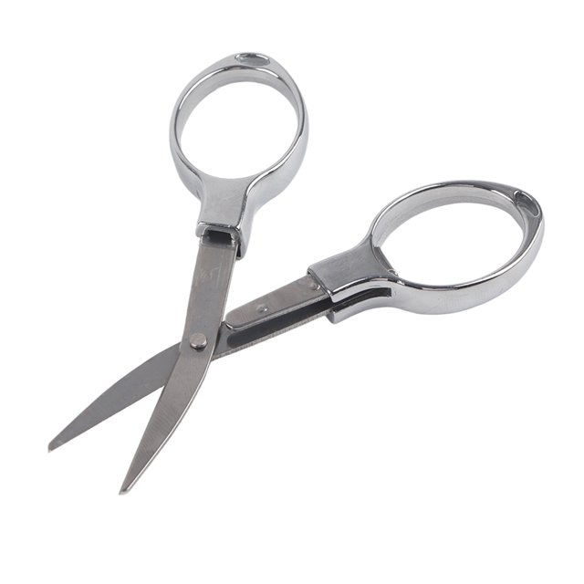 Tijeras de pesca con llavero plegable de acero inoxidable (plata)