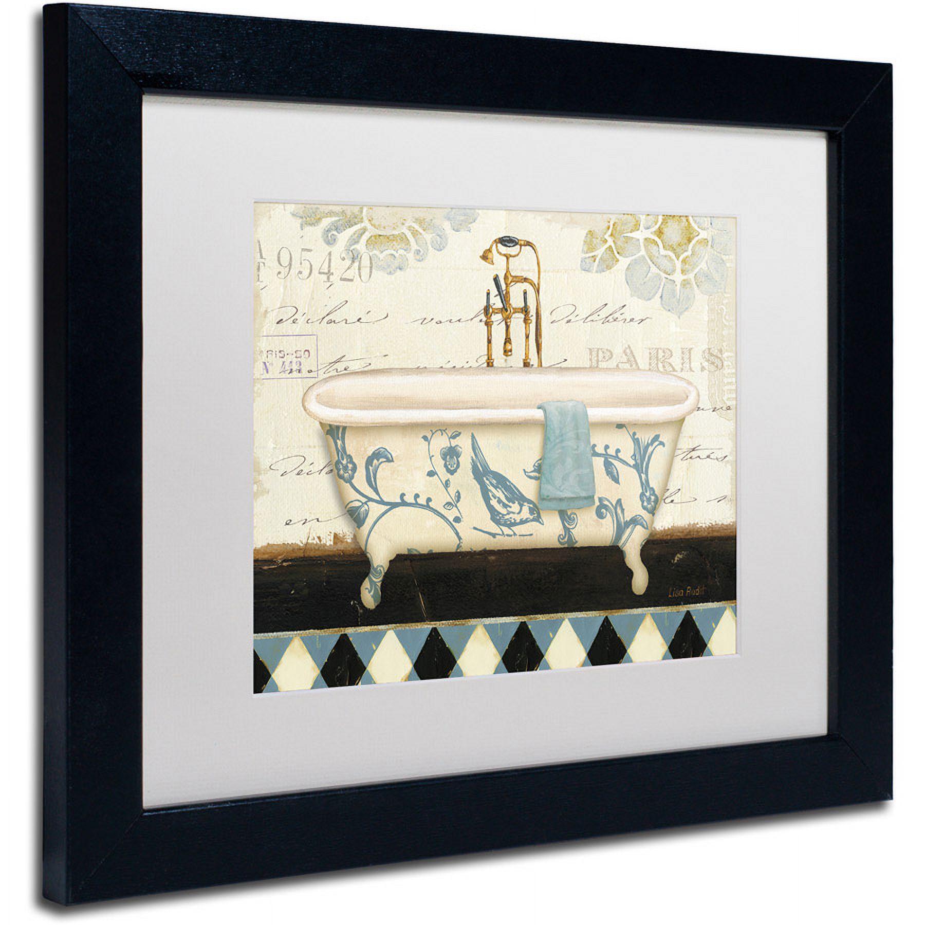 Trademark Fine Art "Marche de Fleurs Bath II" Canvas Art by Lisa Audit, White Matte, Black Frame