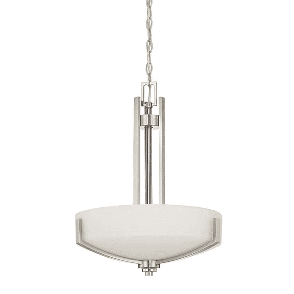 Sunset Lighting Three Light Bowl Pendant - Bright Satin Nickel F22003-80