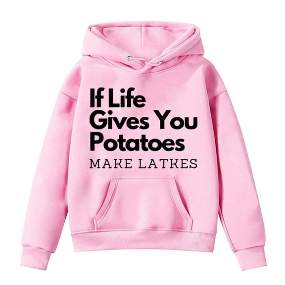 XJZMD Girls Hoodies Sweatshirts Happy Chrismukkah Santa Snowman T Shirt Happy Hanukkah Chanukkah Christmas Sweater Hanukkah Menorah Hoodie Xmas Holiday Dreidel Latke Pink 110