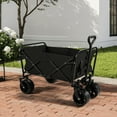 thumbnail image 2 of Heavy Duty Foldable Wagon Cart 100L 220Lbs Capacity All Terrain Wheels for Outdoor Garden Beach, 2 of 11