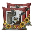 thumbnail image 7 of Rustic Red Wood Barn with Cow Sunflowers Outdoor Pillow Covers Waterproof Throw Pillow Cover 20x20in Set of 2,Square Decorative Pillowcases Cushion Case for Patio Sofa Couch,Farm Animal Floral Art, 7 of 7