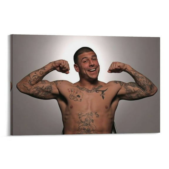 Aaron Hernandez Canvas Posters Painting On Canvas Wall Art Poster Scroll Picture Print Living Room Walls Decor Home Posters 12x18inch(30x45cm)