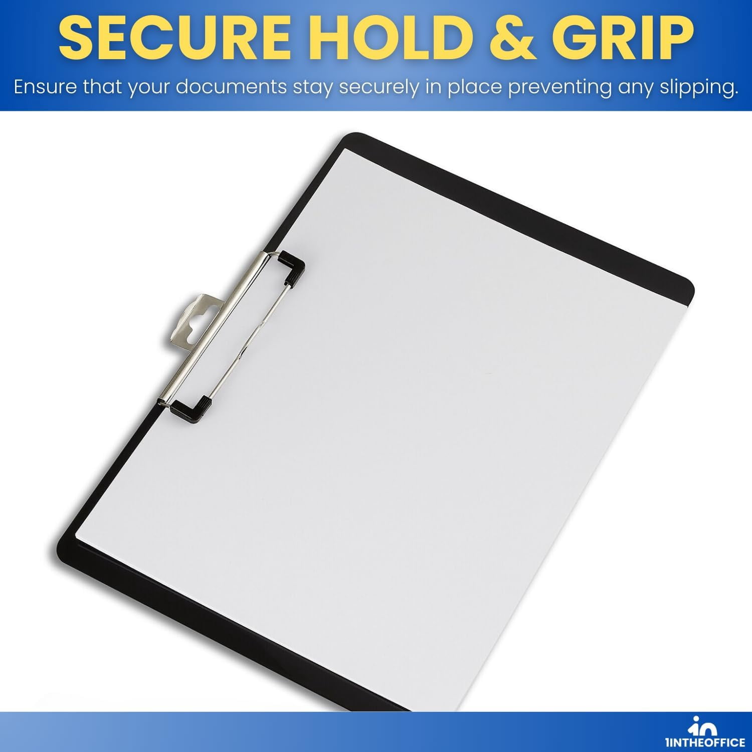 1InTheOffice Landscape Clipboard, Black Horizontal Clipboard, 8.8 x 12.4-inch, 4 Pack