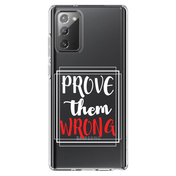 DistinctInk Clear Shockproof Hybrid Case for Galaxy Note 20 ULTRA (6.9" Screen) - TPU Bumper Acrylic Back Tempered Glass Screen Protector - Prove Them Wrong
