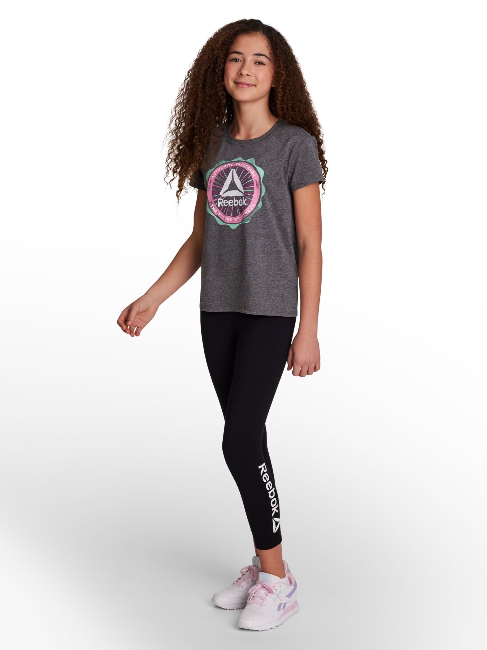 Reebok Girl’s Printed Short Sleeve Graphic T-Shirt, Sizes 4-18