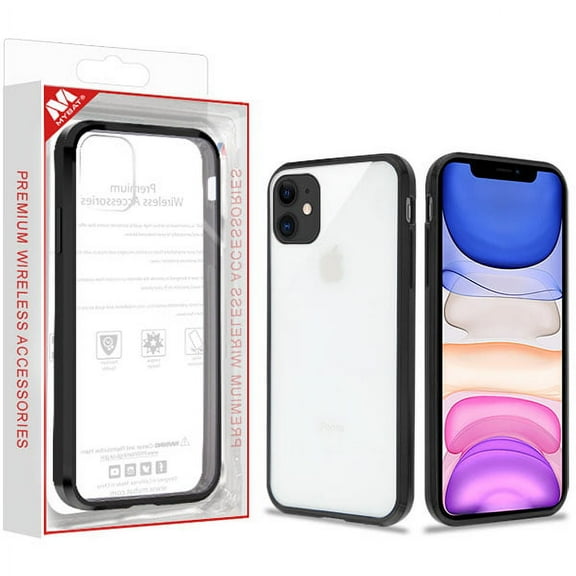 Apple iPhone 11 Phone Case Shockproof Hybrid Bumper Frame Gummy Rubber Soft Silicone TPU Gel Shock Absorption Non Slip Slim Thin Highly Transparent Clear [BLACK] Cover for Apple iPhone 11 / 6.1"