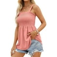 thumbnail image 2 of Lucakuins - Camisola informal de verano para mujer, a la moda, de color sólido, sin mangas, con pliegues Lucakuins  moda, 2 of 5