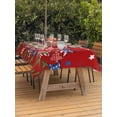 thumbnail image 4 of Rectangle Outdoor Tablecloth With Umbrella Hole And Zipper– America 4th of July Waterproof Patio Table Cover for Party, Picnic, Backyard, 52"x70" , Blue Red Striped Stars, 4 of 8