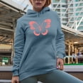 thumbnail image 2 of Peach Butterfly Art Merch Gift, Light Blue Hooded Sweatshirt or Hoodie, 3XL, 2 of 5