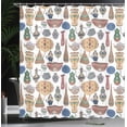 thumbnail image 3 of Ambesonne Ceramic Print Shower Curtain, Oriental Ornaments, 69"Wx70"L, White and Multicolor, 3 of 4