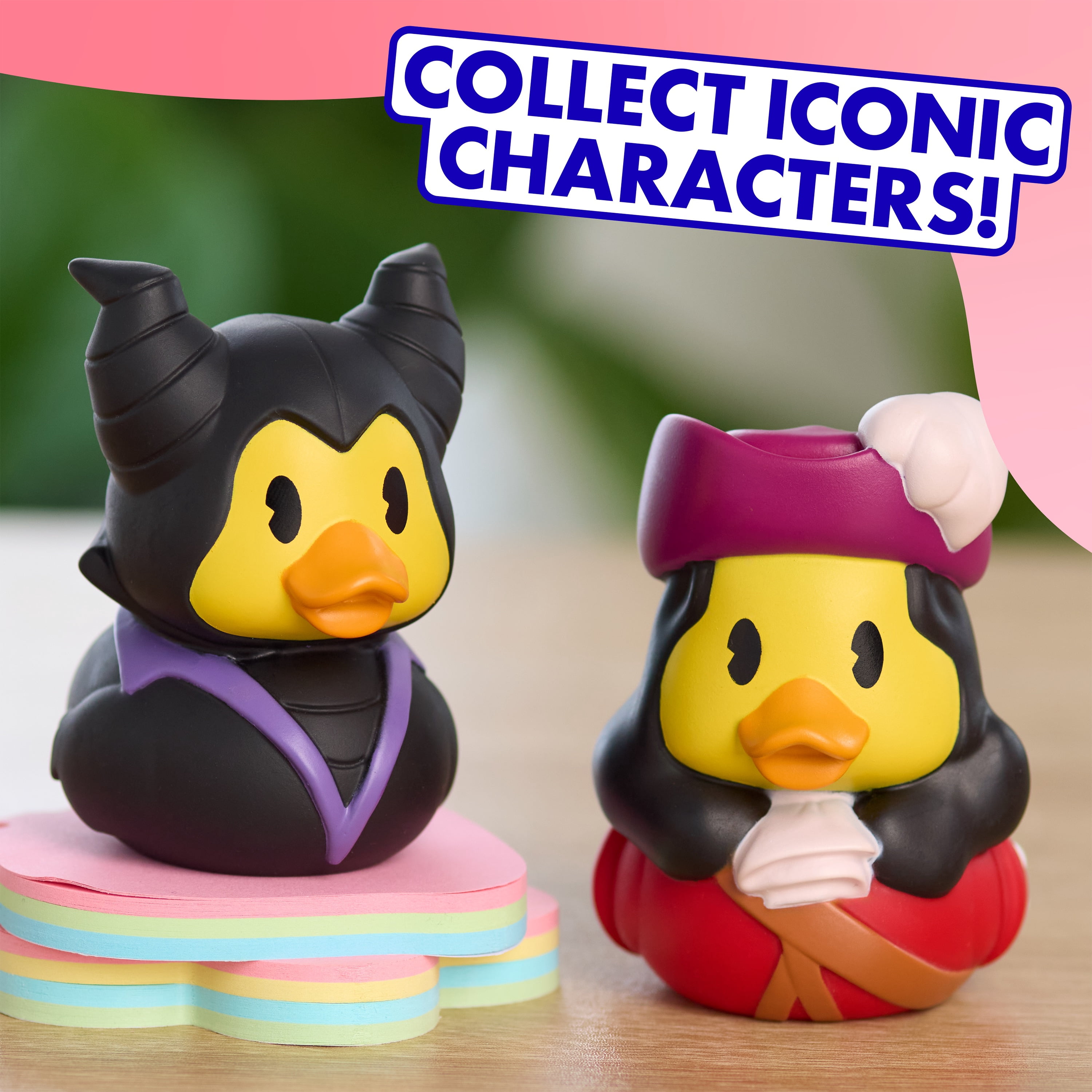 Duckalooz Character Duck Toy Figures 2-Pack, Maleficent & Captain Hook, Collectible Ducks for Play and Display, Novelty Gift Toy Set Kids Ages 2+