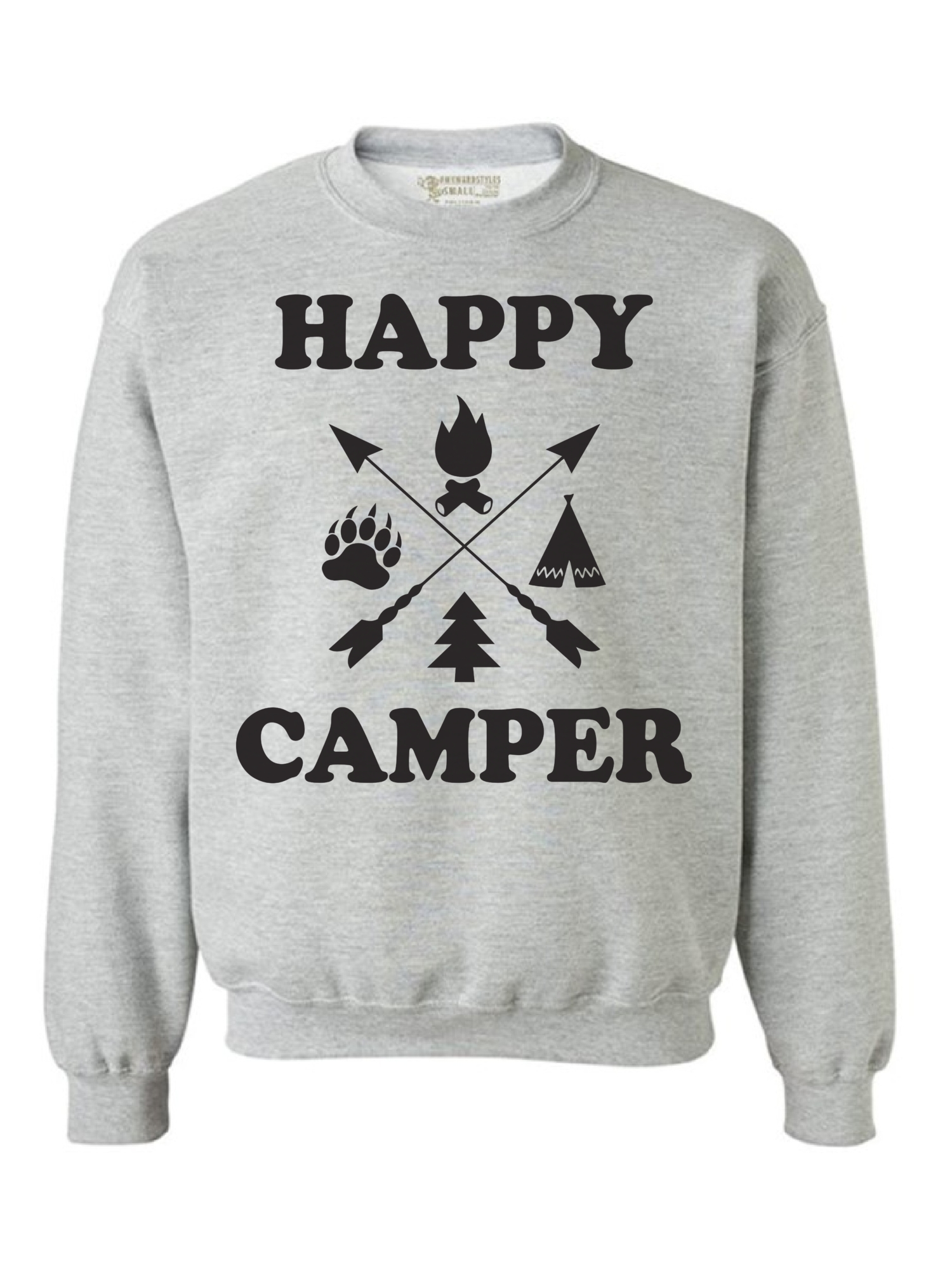 Awkward Styles Black Crewneck for Camper Happy Camper Unisex Crewneck Camper Sweater for Men Happy Camper Crewneck for Women Camping Clothes Happy Camper Crewneck Campers Gifts Sweater for Camper - image 1 of 5