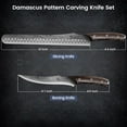 thumbnail image 2 of Kitchen Knives - Brisket Slicing Knife Set with Carving and Boning Knife, Japanese Style High Carbon Steel, Wood Handles, 2 PCS Set, 2 of 7