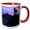 Red/White, variant on 3drose, Bighorn Sheep Looking Towards the Mountain Peaks, 11oz Two-tone Black Mug