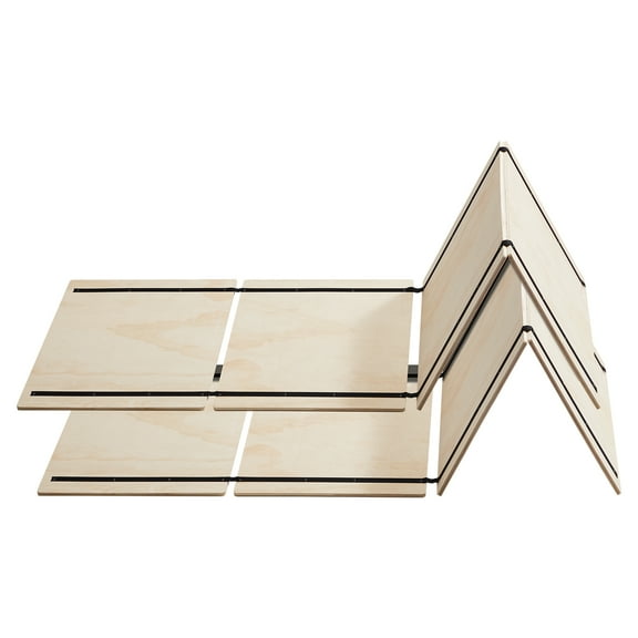 KFFKFF Foldable Full-Size Bed Board, 0.4-inch Wooden Slats with Connectors, Mattress Support for Full Beds, Durable Under-Mattress Solution, Pre-Assembled 8-Piece Set, Burlywood Finish