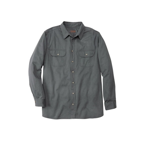 Boulder Creek By Kingsize Men's Big & Tall  Long Sleeve Denim And Twill Shirt