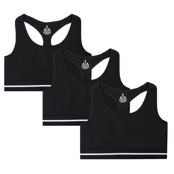 Women's Cotton Racerback Sports Bra 3 Pack