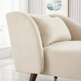 thumbnail image 5 of Modern Velvet Chaise Lounge Chair (Beige) - L58.3" x W27.55" x H26.38", 5 of 9