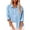 Light Blue, variant on Funicet Shirts for Women Plus Size Solid Button Down Shirts V Neck Loose Blouse Long Sleeve Casual Work Tunic Tops with Pocket Pink S
