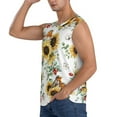 thumbnail image 3 of Easygdp Sunflowers Leaves And Birds Men's Breathable Tank Tops Sleeveless Sporty T Shirts for Basketball, Mountaineering, Bodybuilding -X-Large, 3 of 8