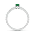 thumbnail image 2 of ANGARA Natural Classic Solitaire Emerald Promise Ring with Pave Diamonds in 14K White Gold for Women (Size-4.5mm) | May Birthstone, Anniversary, Jewelry Gift for Women | Natural Emerald Ring, 2 of 7
