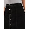 thumbnail image 5 of DARING DIVA Women's Denim Midi Skirt Button Up Slit Jean Skirts Small Black, 5 of 7