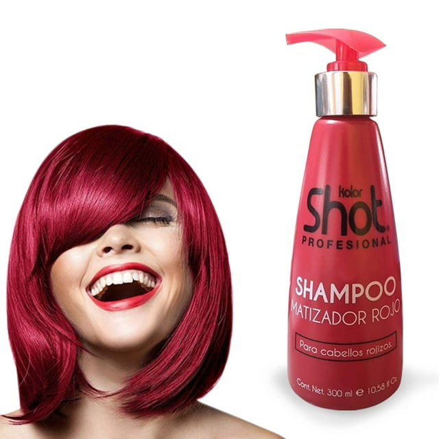 Shampoo Matizador Rojo Kolor Shot para cabellos rojizos, intensifica el color y evita el desvanecimiento Kolor Shot 250 ml
