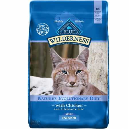 Blue Buffalo Indoor Cats High-Protein & Grain-Free Chicken Wilderness Natural Adult Dry Cat Food 11 lbs.