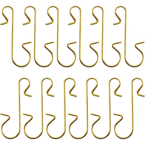100pcs Ornament Hooks Christmas Tree Decorating Hangers, Metal Wire Ornament Hooks for Christmas Tree Decoration Hanging Balls Baubles Gold