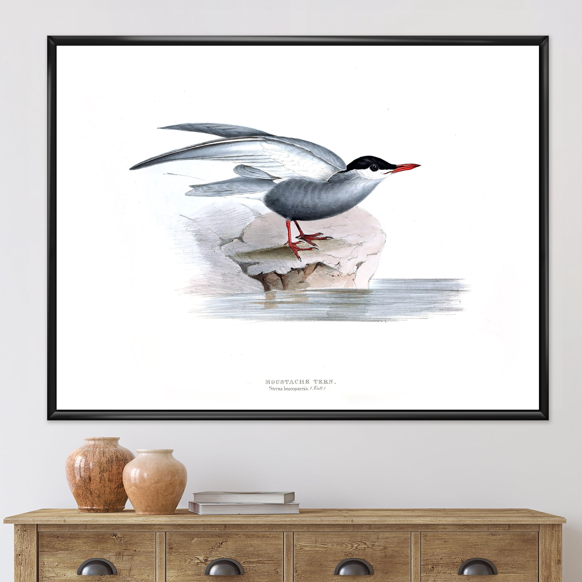 Ancient Bird Of Europe I 32 in x 16 in Framed Painting Canvas Art Print, by Designart